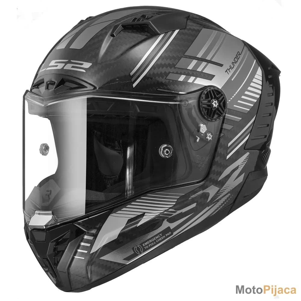 LS2 KACIGA FF805 THUNDER CARBON VOLT CRNO SIVA - DD MOTO