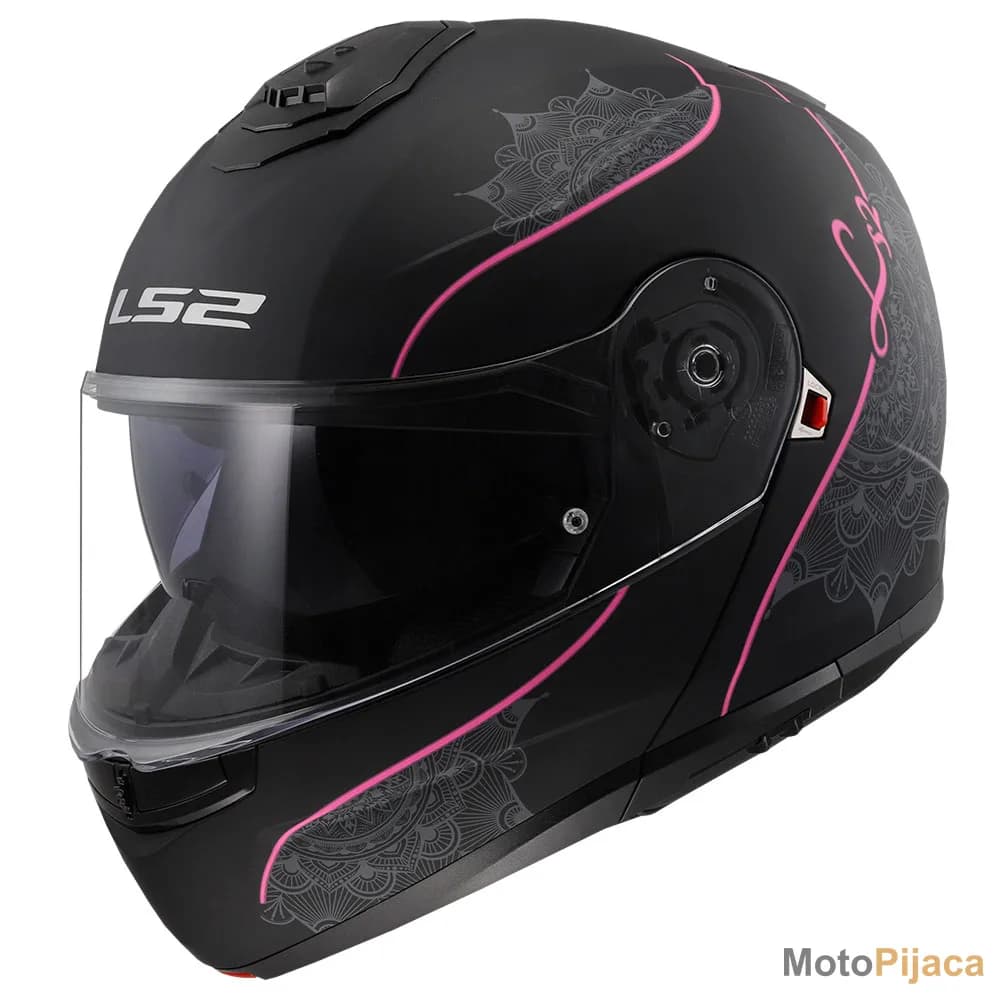 LS2 KACIGA FLIP UP FF908 STROBE II LUX CRNO ROZA - DD MOTO