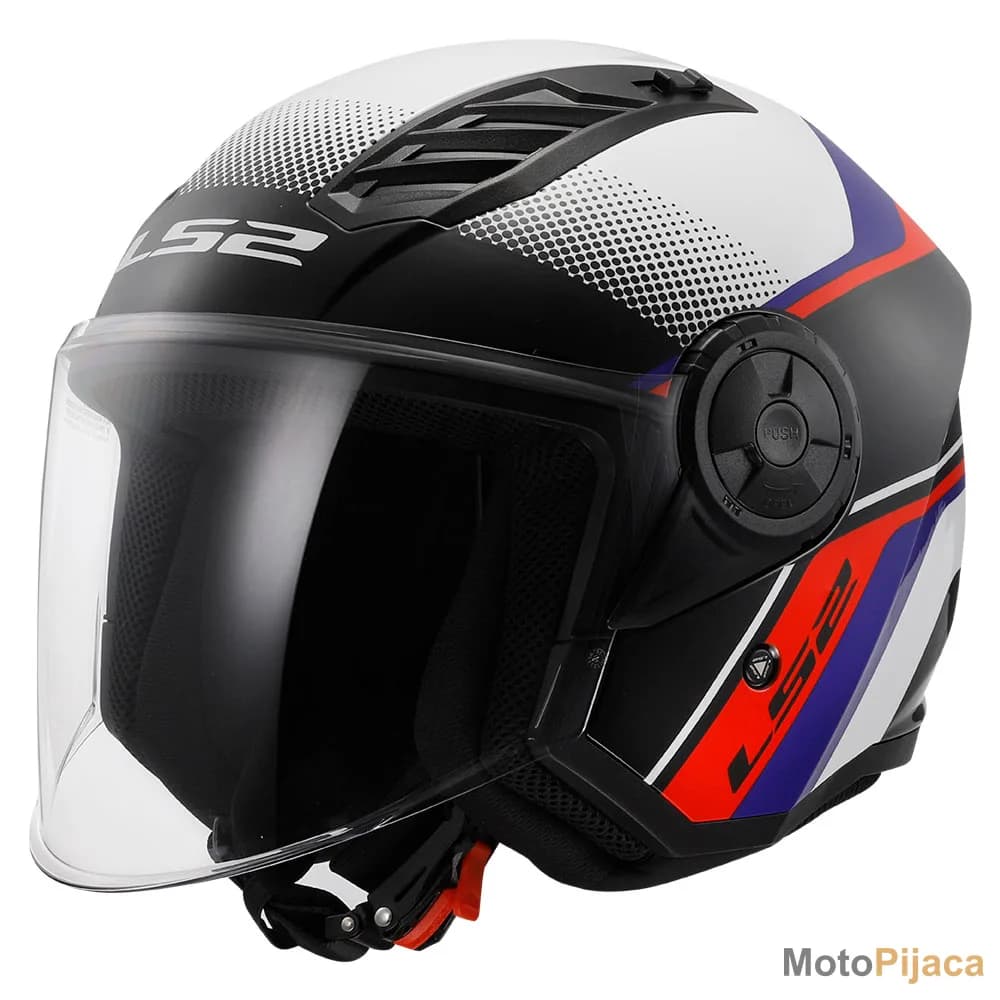 LS2 KACIGA JET OF616 AIRFLOW II RUSH BELO PLAVO CRVENA - DD MOTO