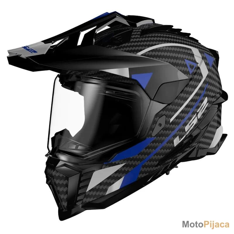 LS2 KACIGA CROSS MX701 EXPLORER CARBON ADVENTURE PLAVO BELO - DD MOTO