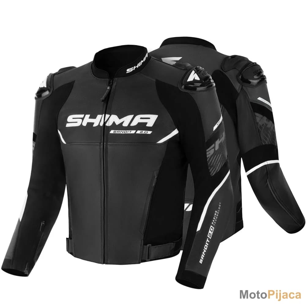 SHIMA KOZNA MOTO JAKNA BANDIT 2.0 CRNO BELA - DD MOTO