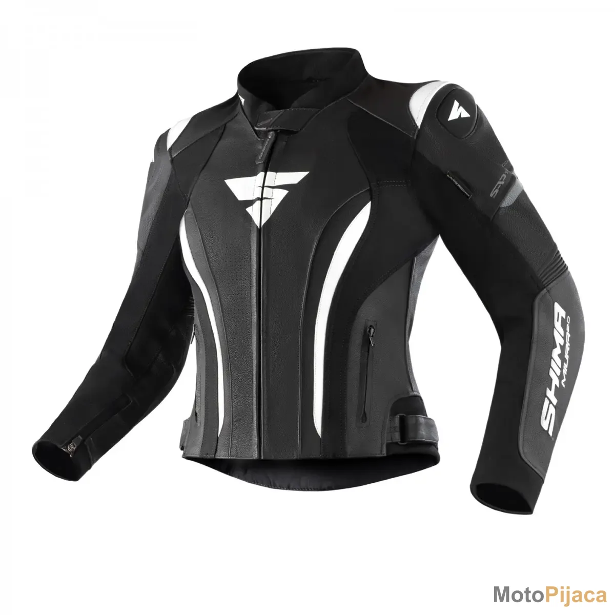 SHIMA MIURA 2.0 ZENSKA KOZNA JAKNA CRNO BELA - DD MOTO