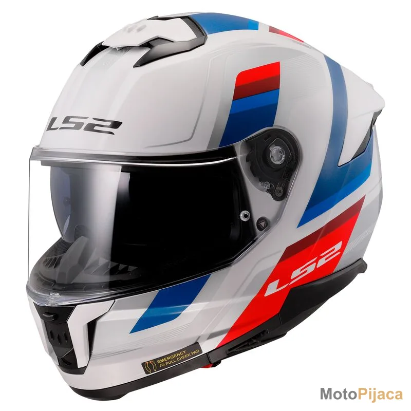 LS2 KACIGA FF808 STREAM II VINTAGE BELO PLAVO CRVENA - DD MOTO